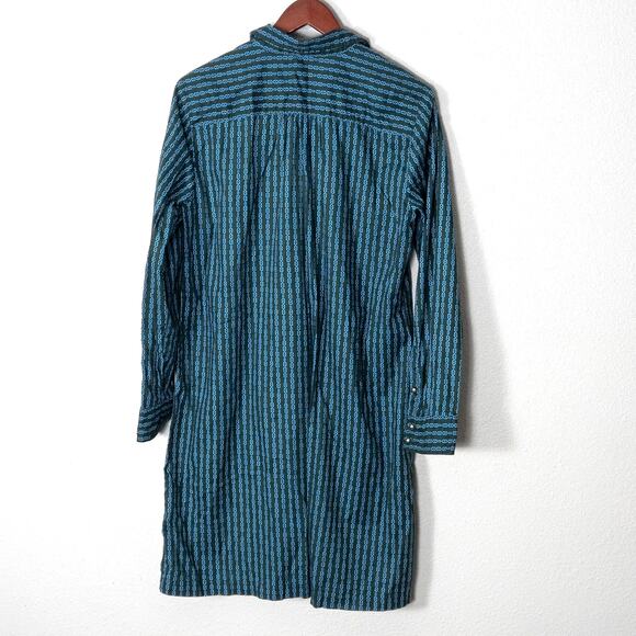 Tommy Hilfiger Nautical Print Shirt Dress Blue L Coastal Preppy Style - Picture 2 of 10